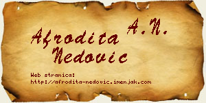Afrodita Nedović vizit kartica